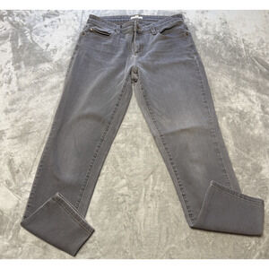 Eileen Fisher Dark Wash Denim Jeans Straight Leg Gray Women Sz 4 Organic Cotton